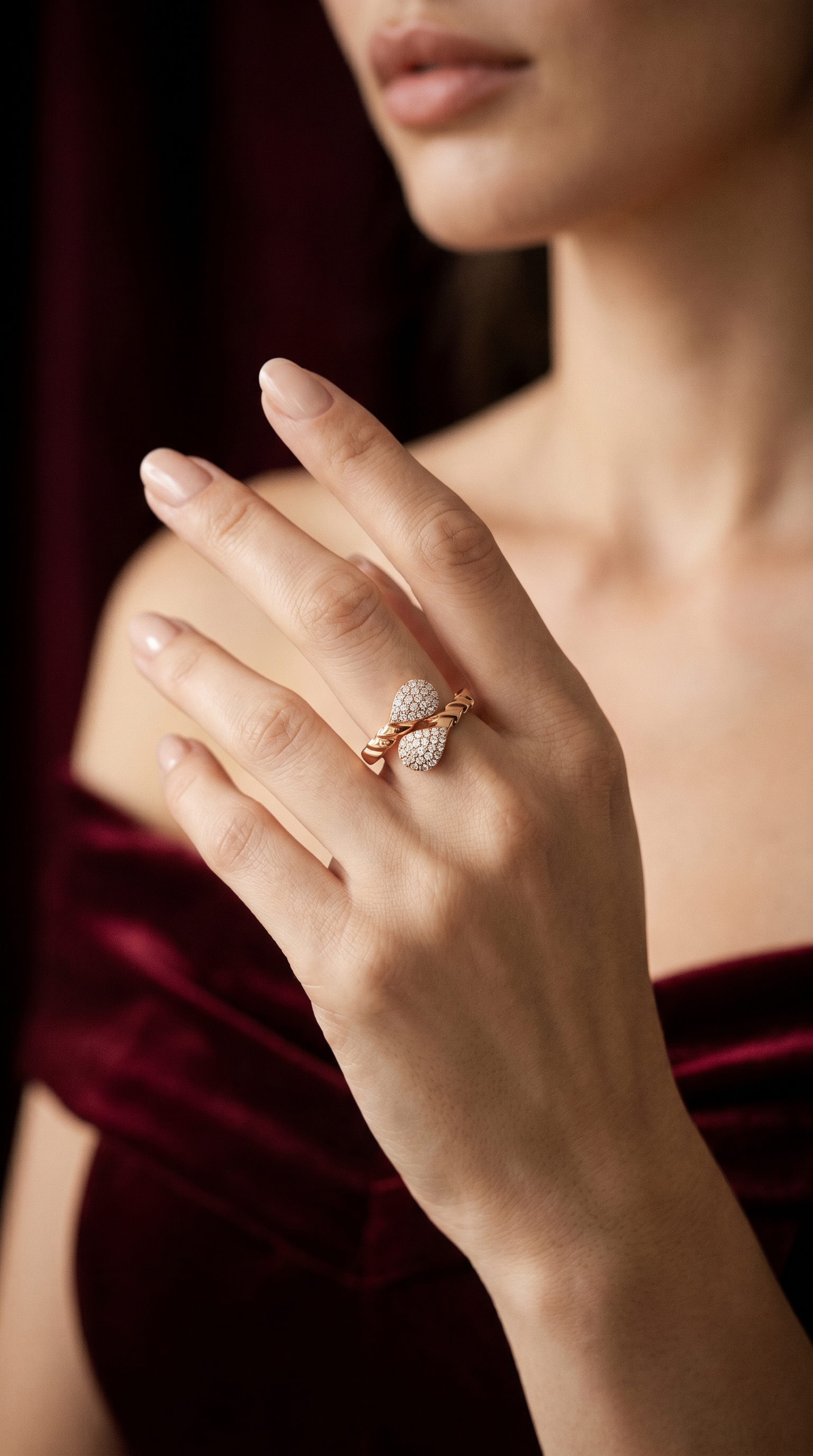 Infinite Sparkle 18K Gold Wrap Ring with Stones