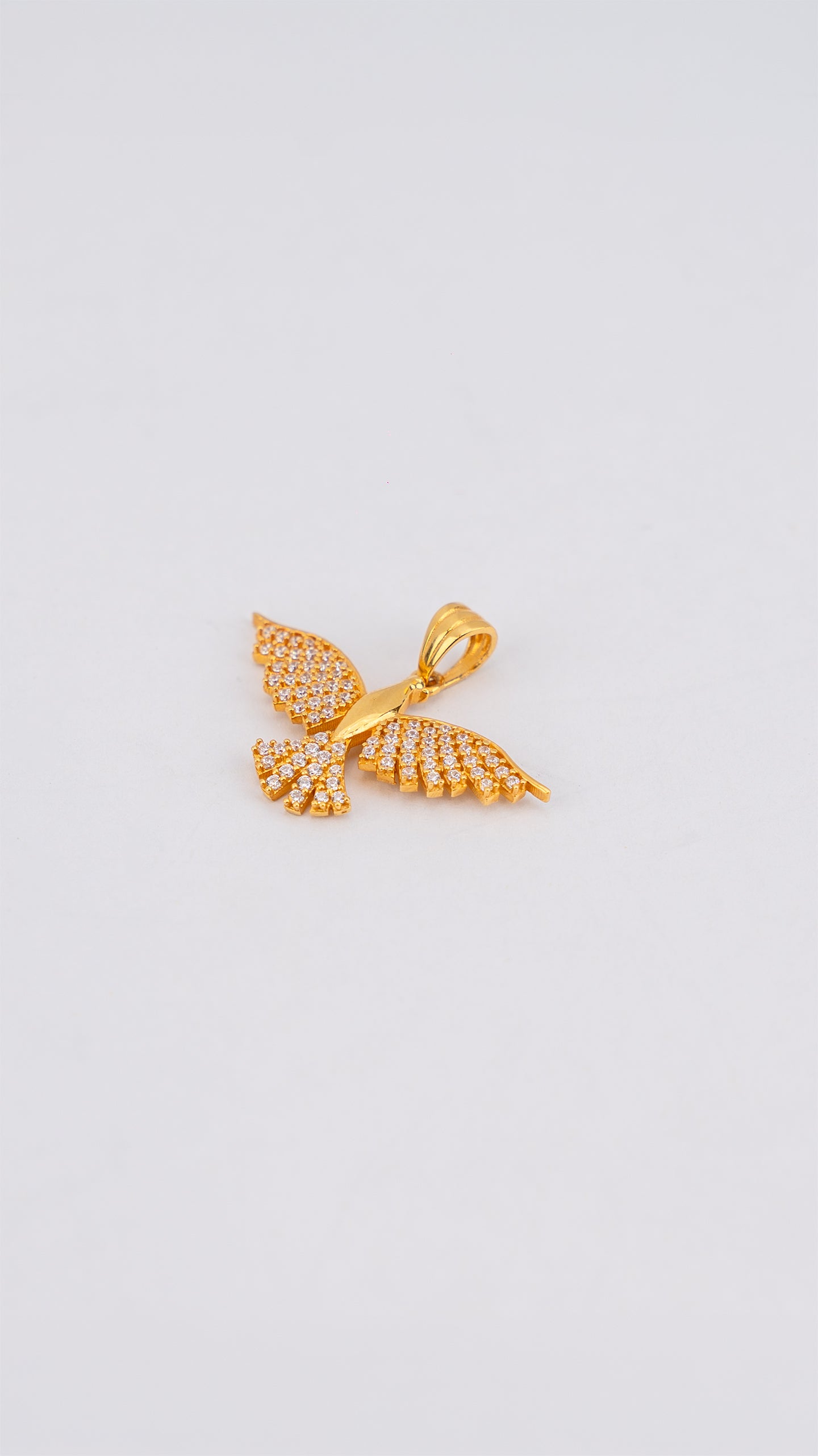 Gold Spirit Dove 22K Pendant with Jarkan Stones