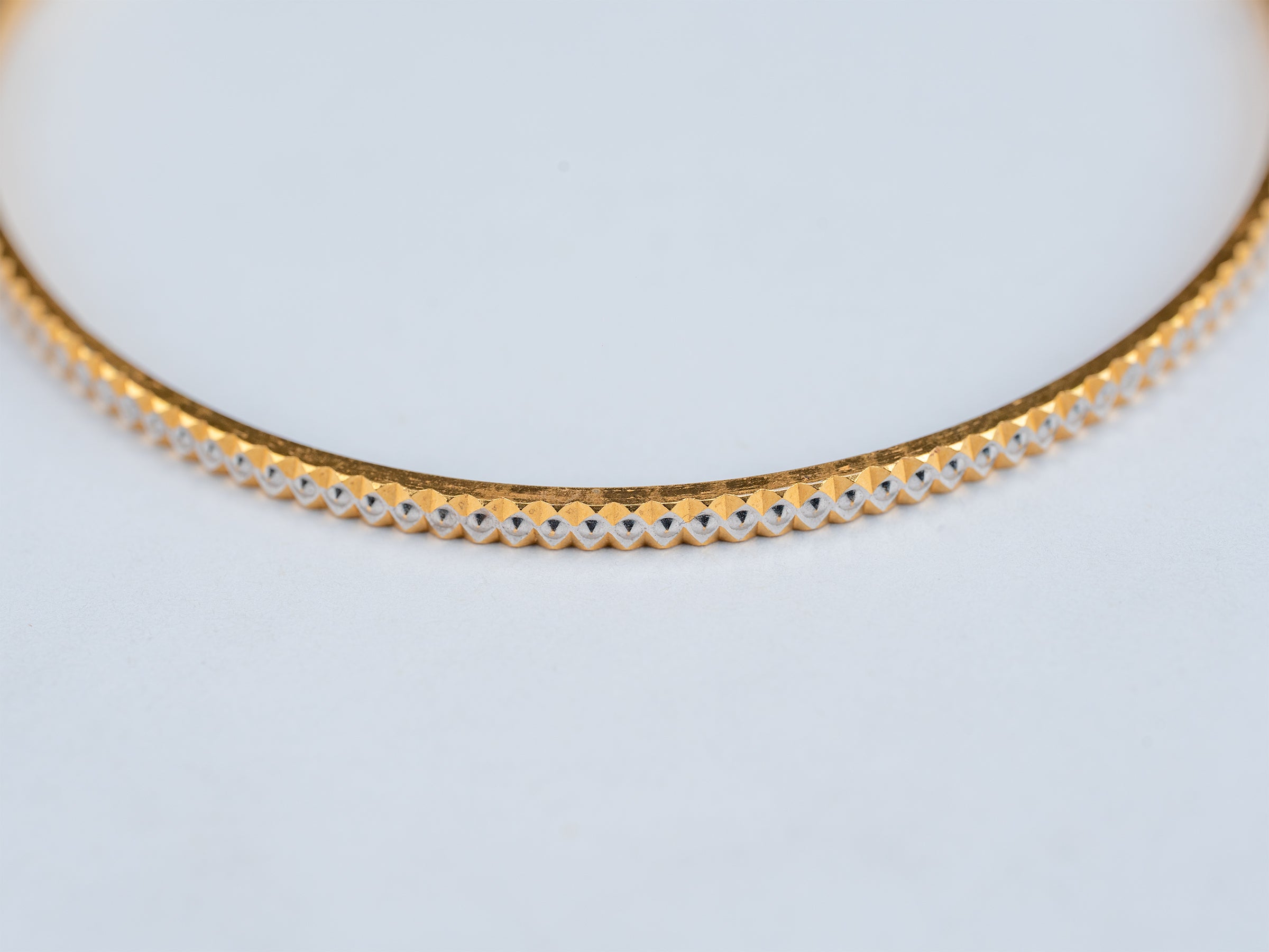 Geometric Prism Bangle 22K Two-Tone Gold
