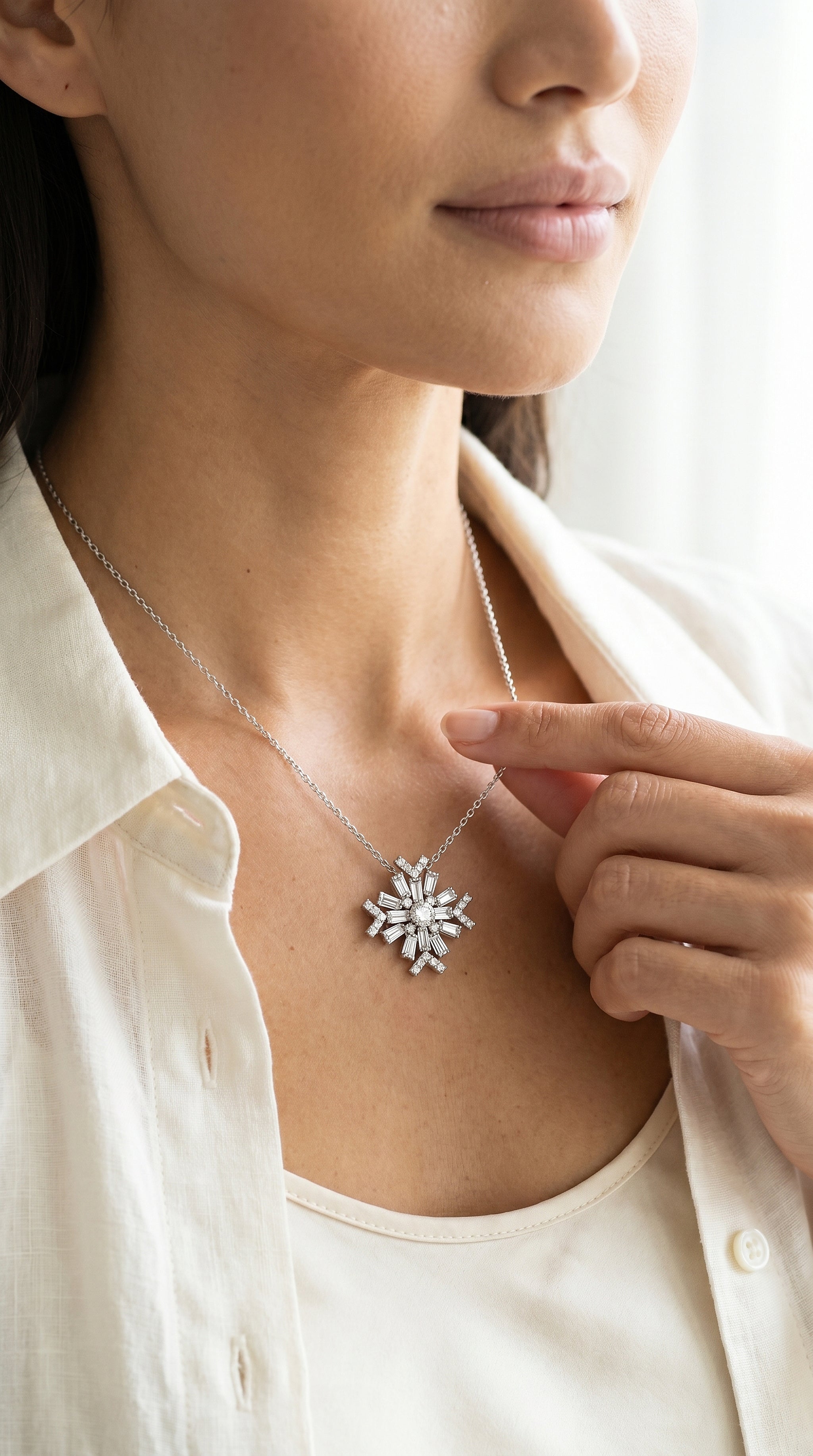 Frozen Cascade Diamond Necklace in 18K Gold