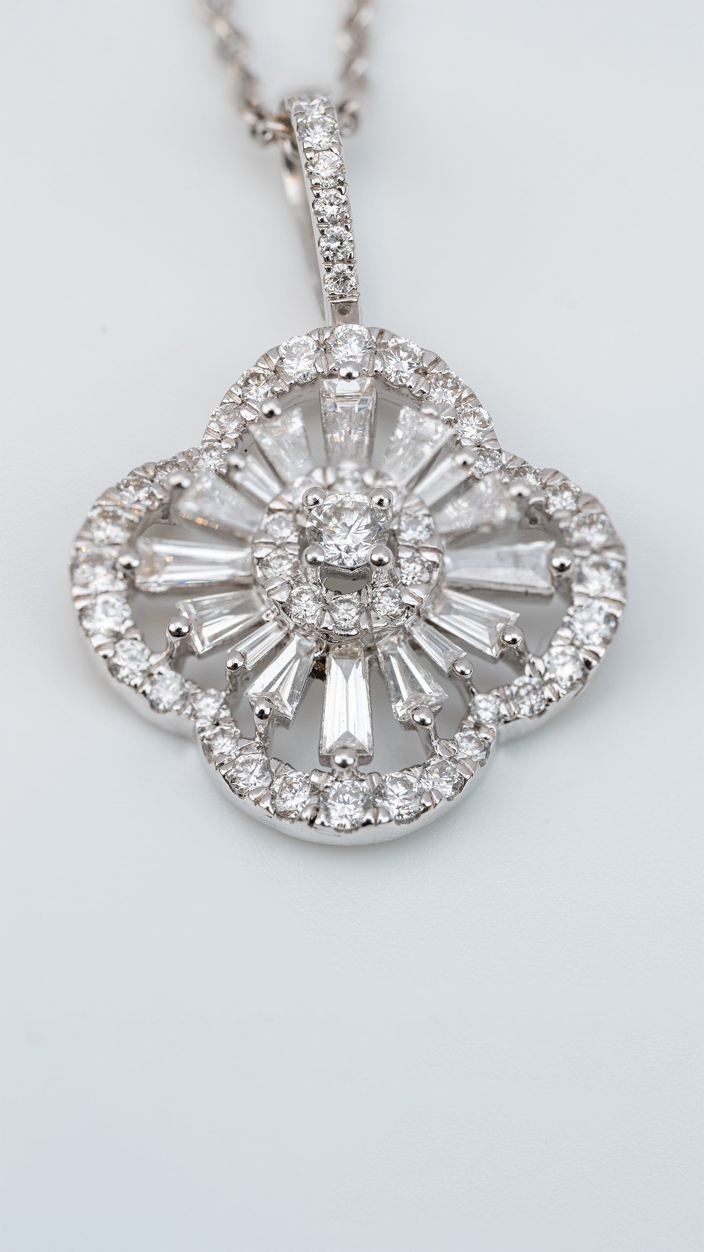Cosmic Clover Diamond Necklace in 18K Gold