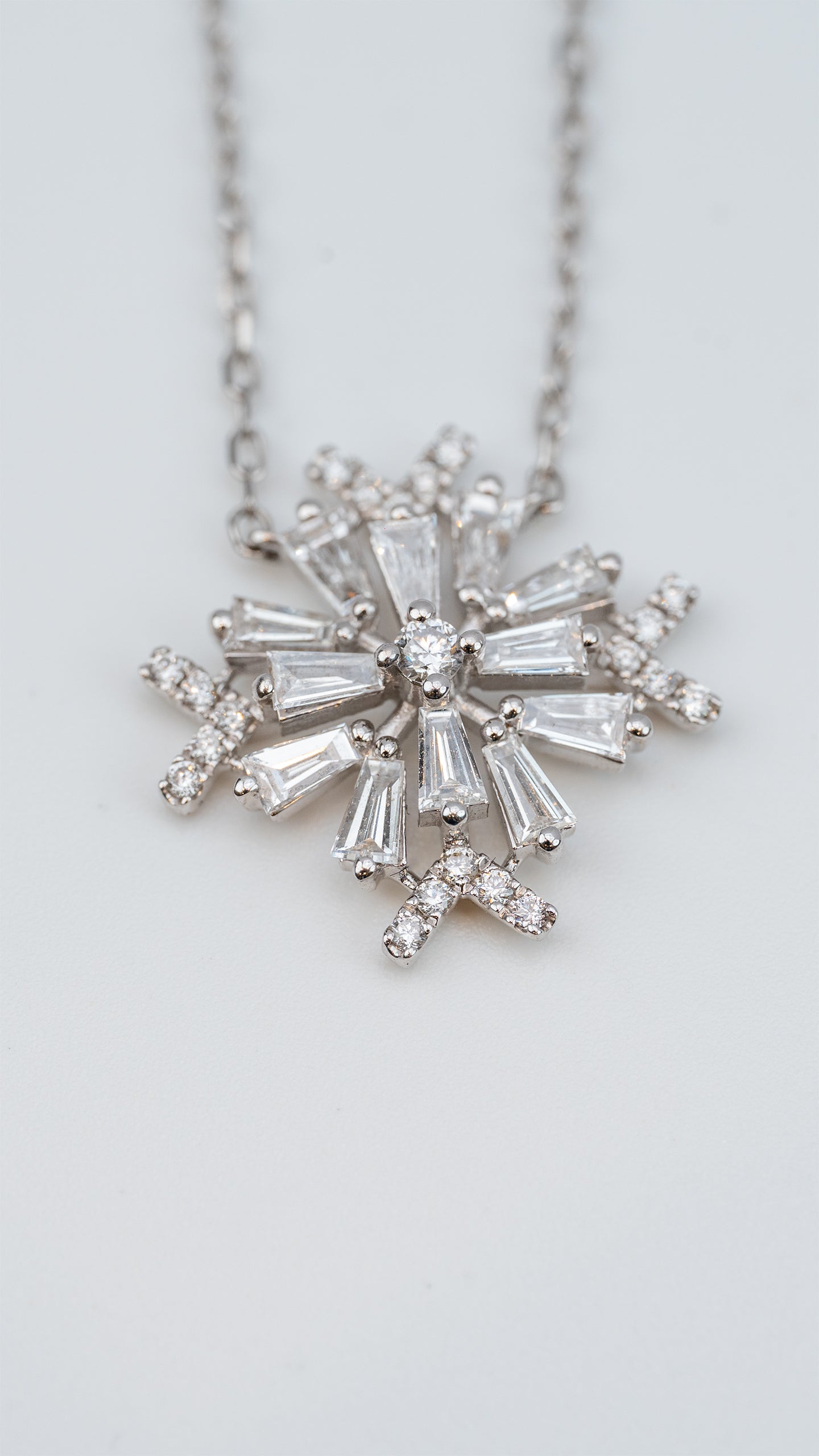 Frozen Cascade Diamond Necklace in 18K Gold