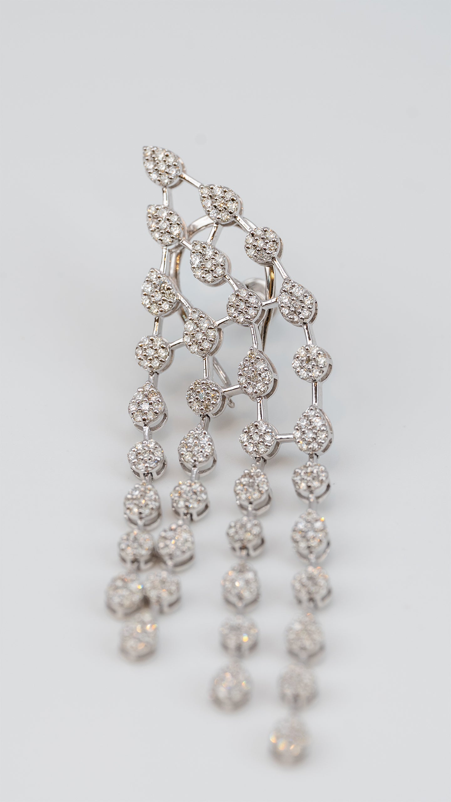 Glacial Shower Diamond Chandelier Earrings in 18K Gold