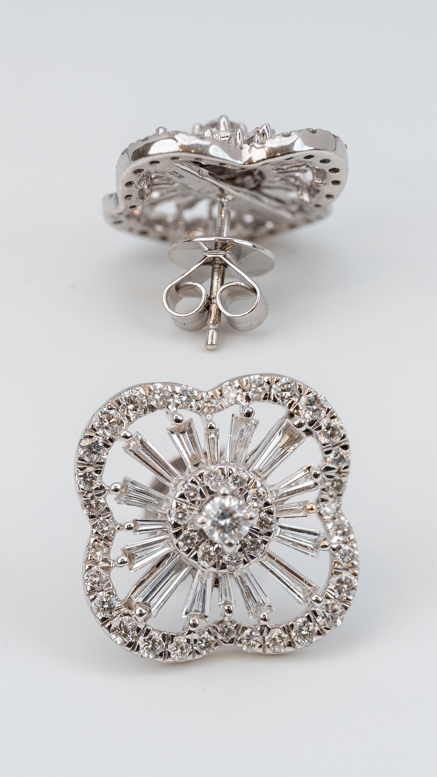 Cosmic Clover Diamond Earrings in 18K Gold