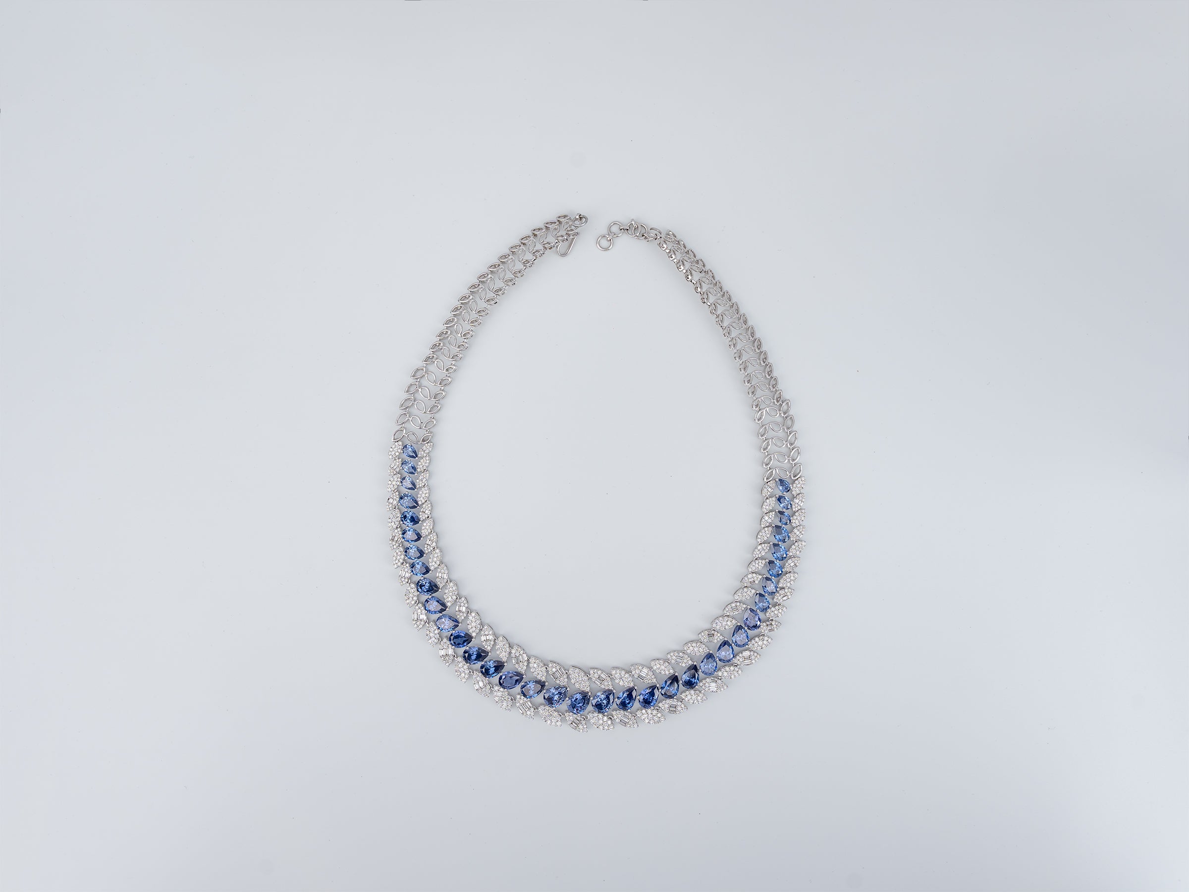 Cerulean Crescent Diamond & Necklace in 14K Gold