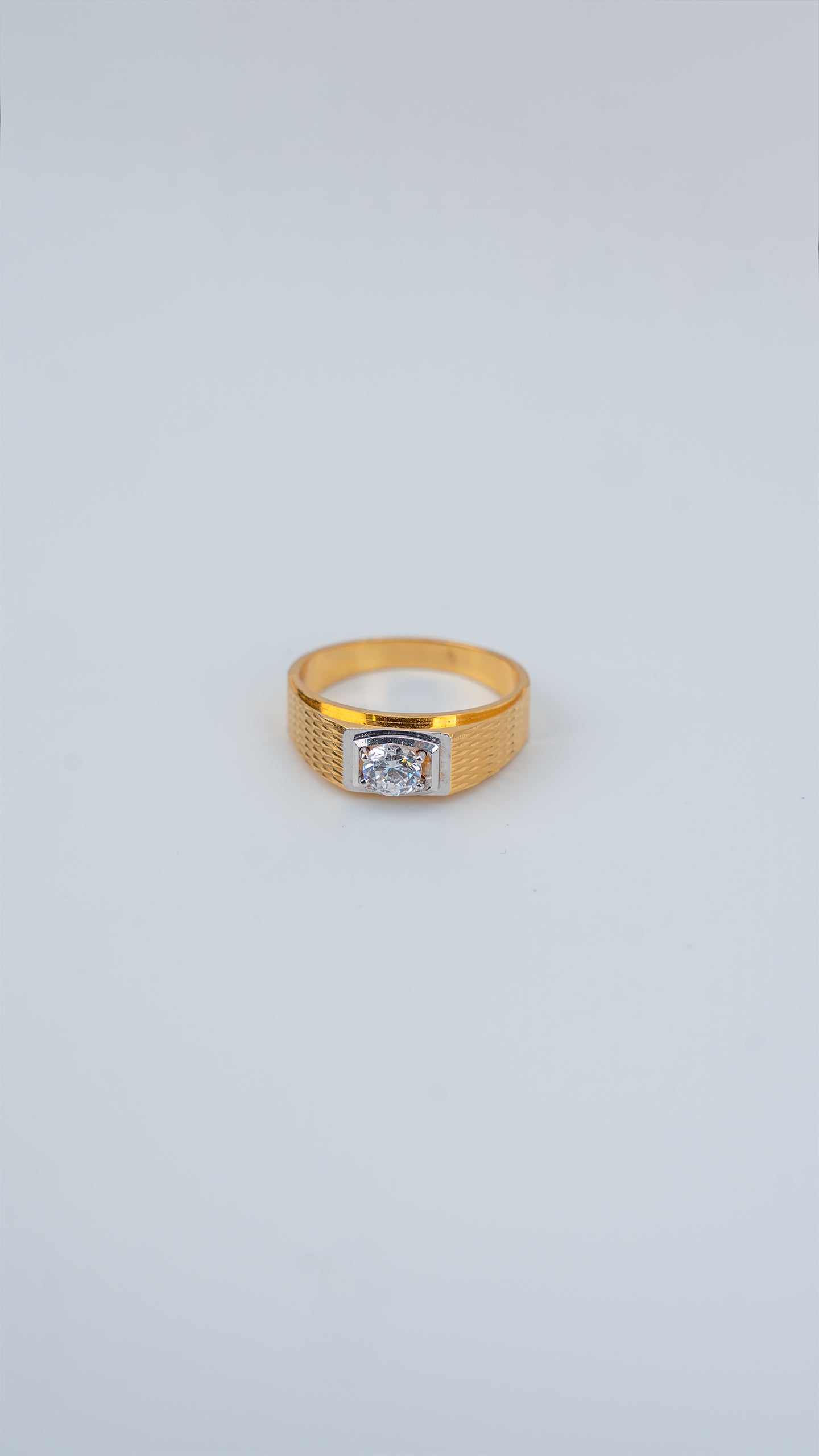 Glacier Crown 22K Gold Men's Zircon Ring