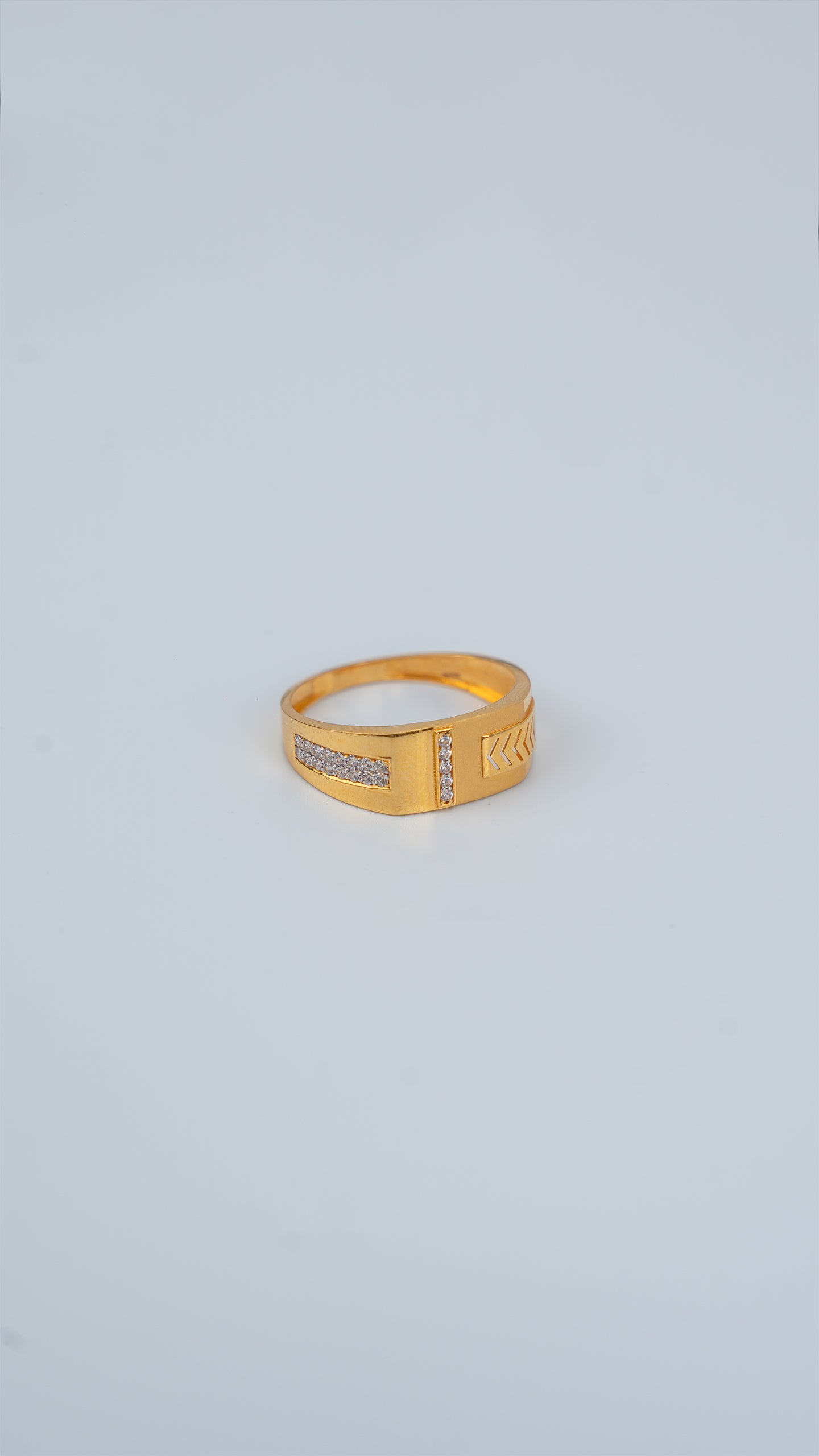 Matte Horizon Band 22K Gold Men's Ring