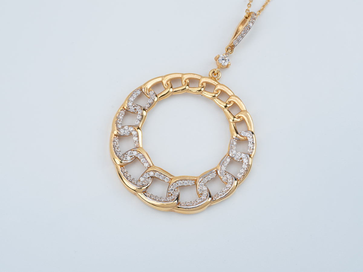Aura Link 18K Gold Circle Pendant Necklace