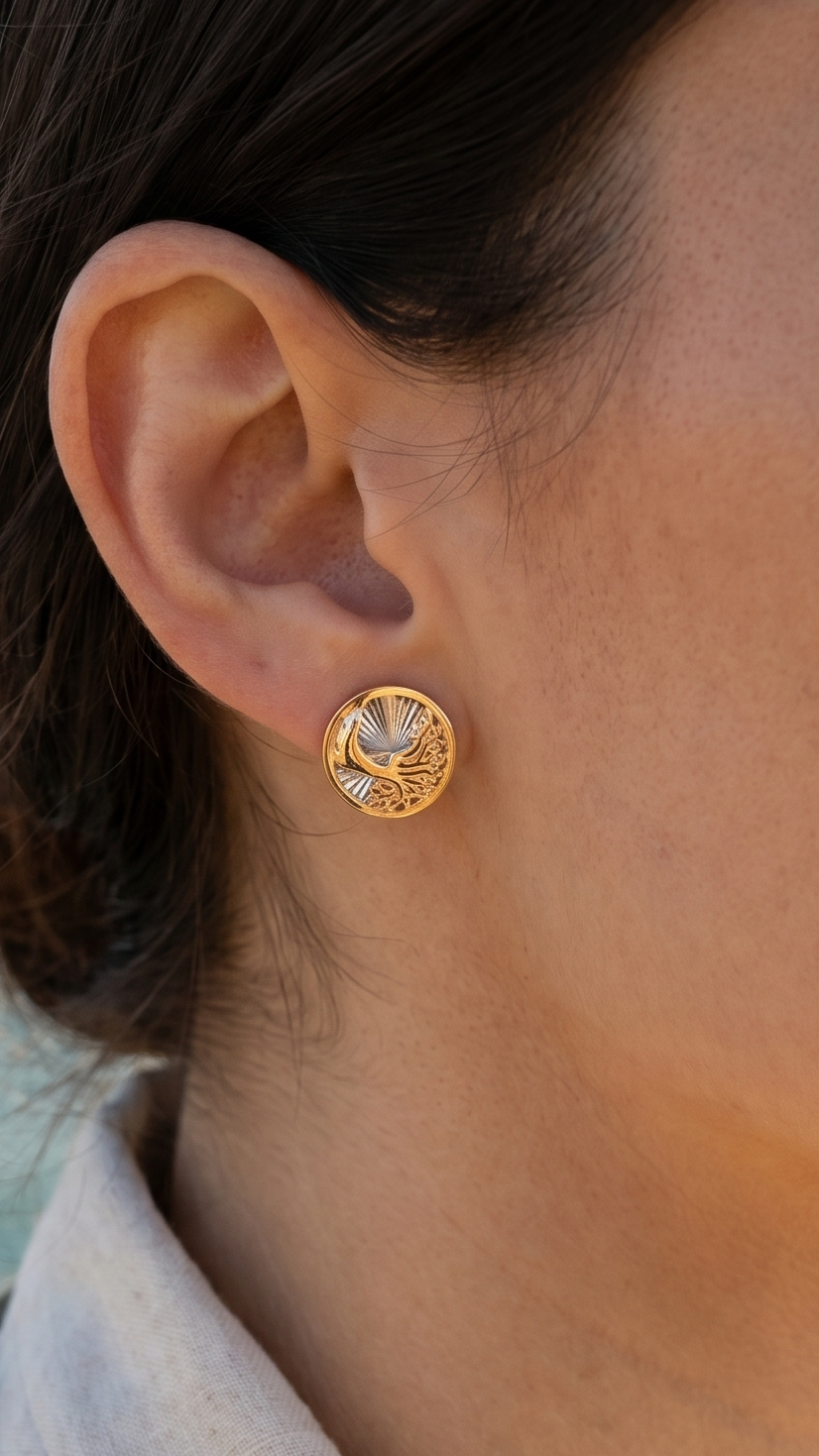 Golden Branch 18K Gold Earring