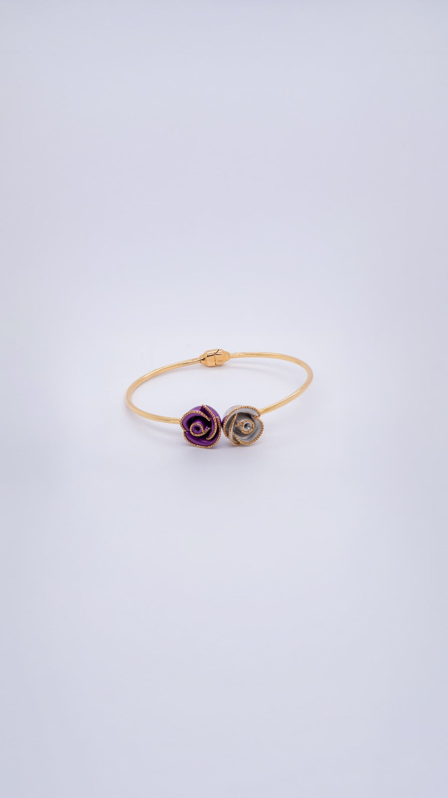 Dual Bloom 18K Gold Floral Bracelet