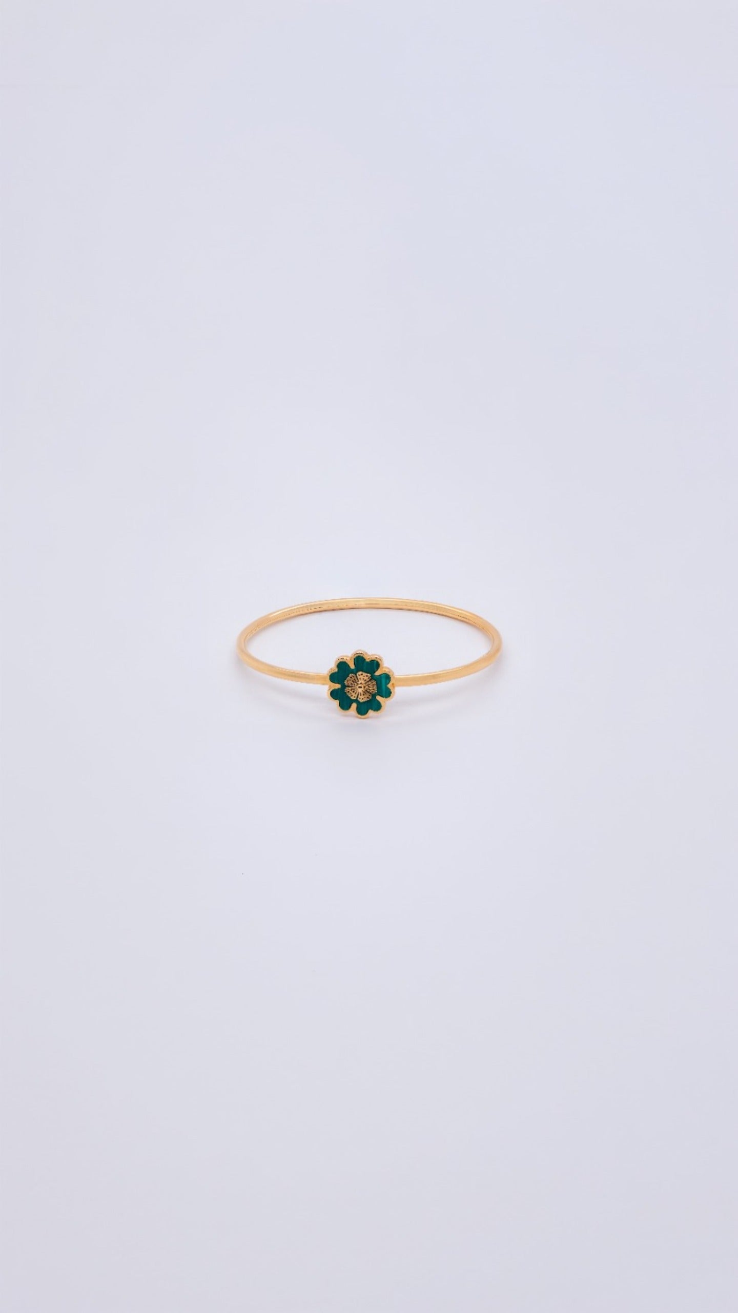 Malachite Clover 18K Gold Bracelet