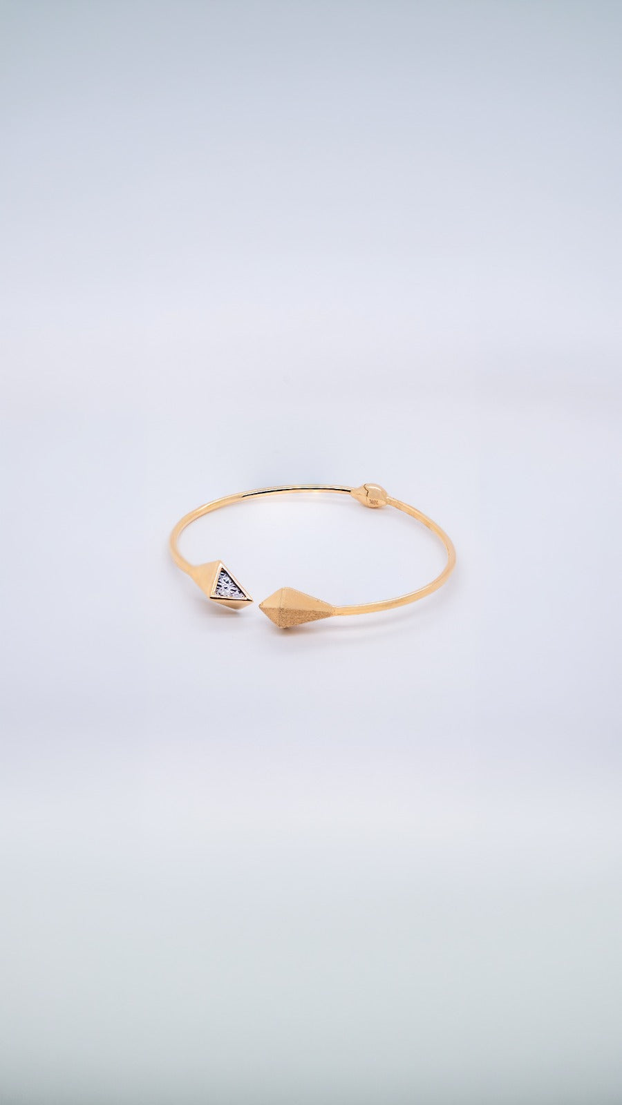 Prismatic Torque 18K Gold Pyramid Cuff Bracelet