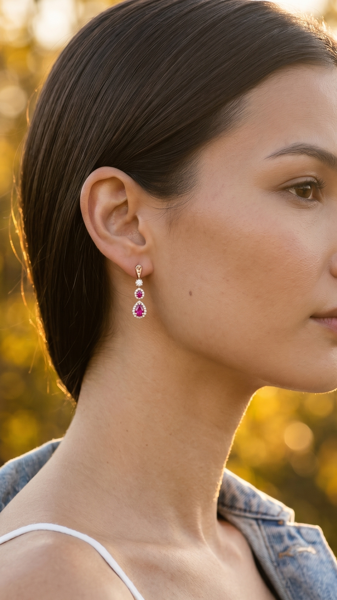 Ruby Meridian 18K Earring