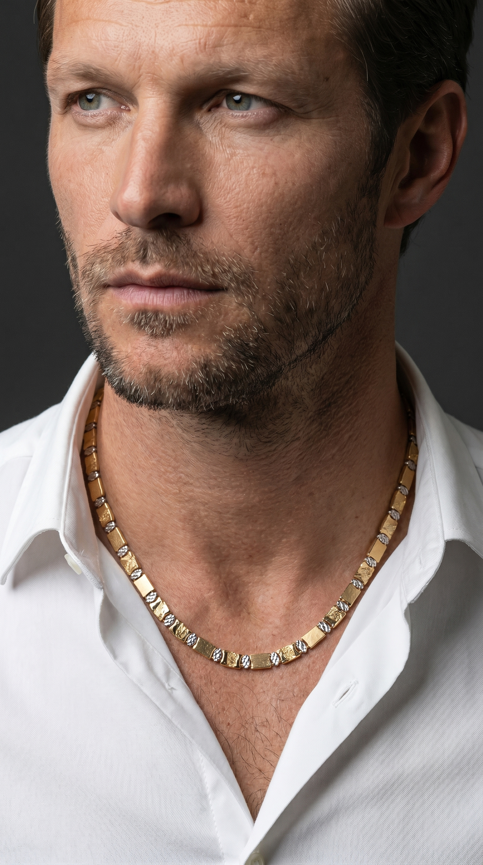 18K Gold Beveled Curb Link Chain